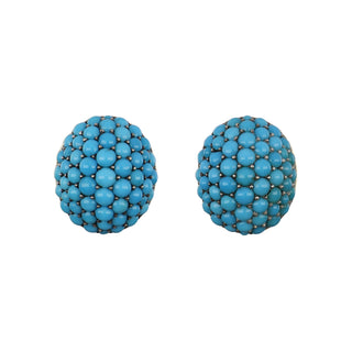 Tenenbaum Workshop 18K Yellow Gold Turquoise Button Earrings