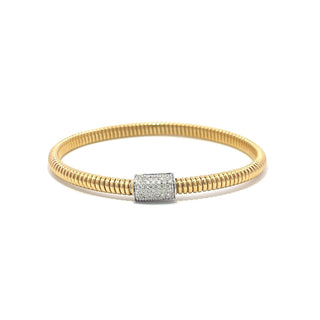 Antonio Papini 18K Gold Diamond Station Bracelet