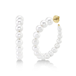 Shy Creation 14K Gold Cultured Pearl Hoop Earrings