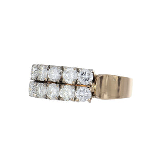 Mid-Century Two-Tone 14K Gold Round Brilliant-Cut Diamonds Half Band