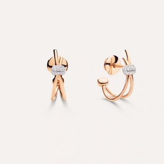 Pomellato 18K Rose Gold Diamond Hoop Earrings