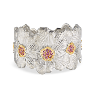 Buccellati Two-Tone G&S Pink Sapphires Cuff Bracelet