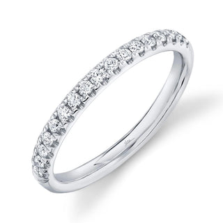 Shy Creation 14K White Gold Round Cut Diamond Half Band