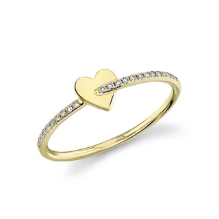 Shy Creation 14K Gold Diamond Band with Heart