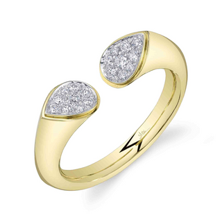 Shy Creation 14K Gold Diamond Open Band