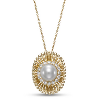 Mastoloni 18K Gold Pearl Pendant with Diamonds