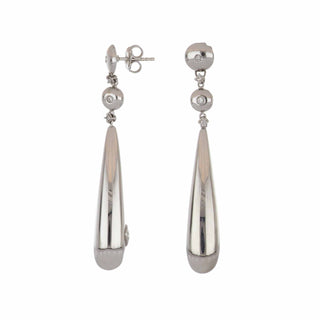 Antonio Papini 18K White Gold Diamond Drop Earrings