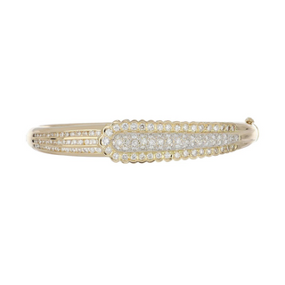 Vintage 18K Gold Diamonds Bangle Bracelet