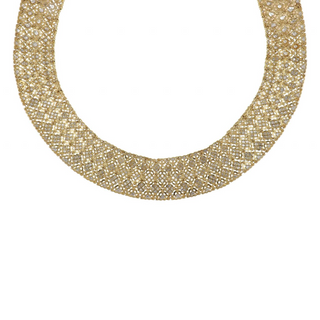 Vintage/Estate Two-Tone 18K Gold Diamonds Collar Necklace