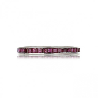 Vintage/Estate 18K White Gold Rubies Eternity Ring