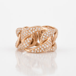 Antonio Papini 18K Rose Gold Diamond Link Ring