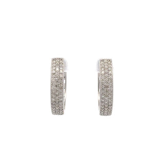 Tenenbaum Collection White 14K Gold Diamonds Hoop Earrings