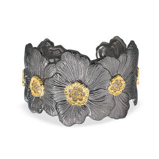 Buccellati Gold & Sterling Silver  Diamond Cuff Bracelet