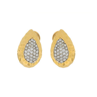 Antonio Papini 18K Gold Diamond Button Earrings