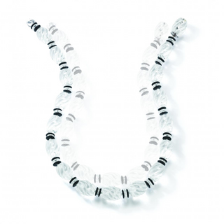 Seaman Schepps 18K White Gold Rock Crystal Bead Necklace with Diamond