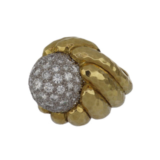 David Webb Yellow G&PT Diamonds Dome Ring