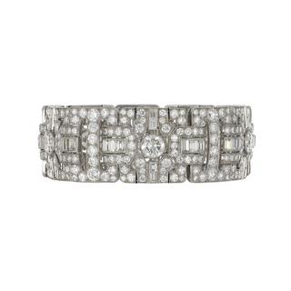 Cartier Platinum Diamonds Link Bracelet with Diamonds