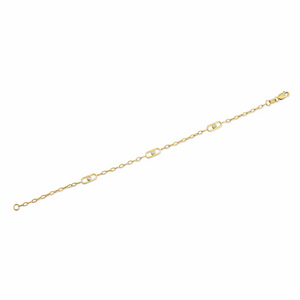 Michael M Yellow 14K Gold Round Cut Diamonds Link Bracelet