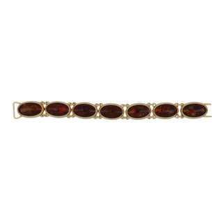 Estate Danish Willy Jagert 14K Gold Amber Link Bracelet