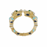 David Webb Yellow G&PT Diamond Cuff Bracelet with Sapphire