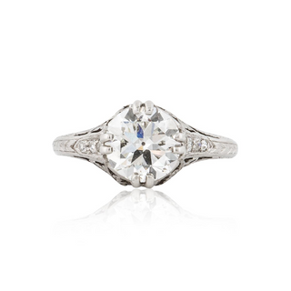 Art Deco GIA 1.51 Carat Old European-Cut Diamond Vintage Style Engagement Ring