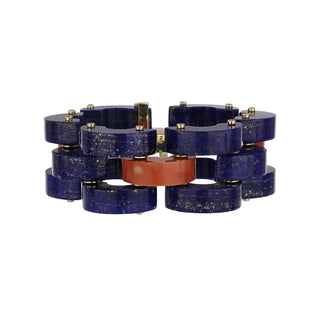 Aletto Brothers 18K Gold Corals Link Bracelet with Lapis