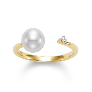 Mastoloni 14K Gold Freshwater Pearl Wrap Ring with Diamond