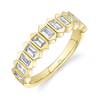 Shy Creation 14K Gold Baguette Cut Diamond Half Band