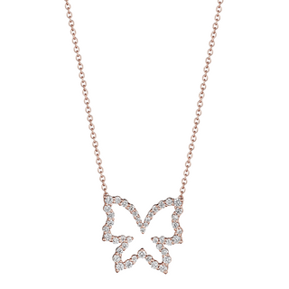 Verragio 18K Rose Gold Diamond Butterfly Veritage Pendant Necklace