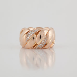 Antonio Papini 18K Rose Gold Diamond Link Ring