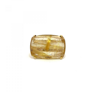 Estate 18K Gold Rutilated Quartz Ring