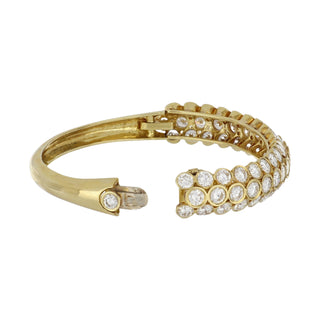 Vintage 18K Gold Diamonds Bangle Bracelet