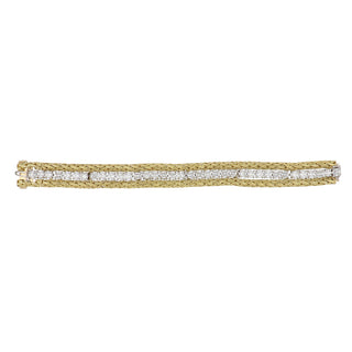 Vintage 14K Gold Diamonds Line Bracelet