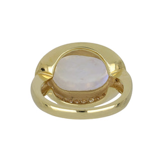 Mazza 14K Gold Moonstone Cluster/Halo Ring with Diamond