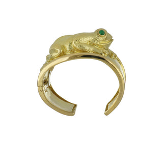 David Webb 18K Gold Emeralds Cuff Bracelet