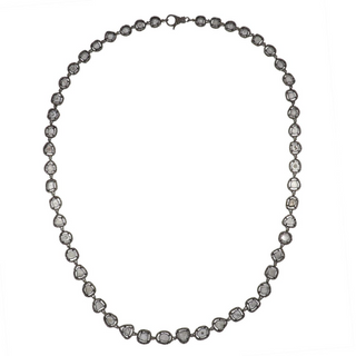 Maharaja Black Sterling Silver Diamonds Chain Necklace with Stones