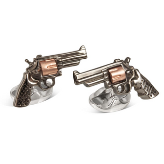 Deakin & Francis Sterling Silver Revolver Cufflinks