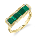 Shy Creation 14K Gold Malachite Other with Diamond