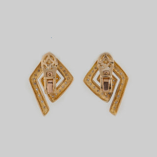 LaLaounis Two-Tone 18K Gold Diamonds Clip Earrings