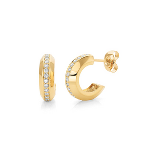 Michael M 14K Gold Diamond Hoop Earrings