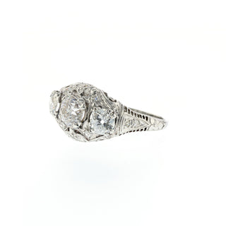 Edwardian 1.95 Carat Old European-Cut Diamonds Three Stone Engagement Ring