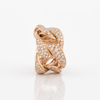 Antonio Papini 18K Rose Gold Diamond Link Ring