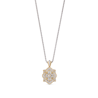 Buccellati Two-Tone 18K Gold Diamonds Pendant Necklace