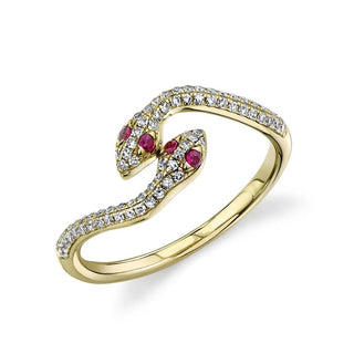 Shy Creation 14K Gold Round Cut Rubies Band