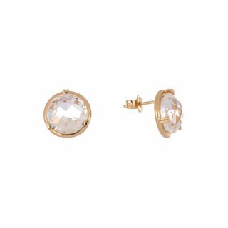 Lisa Nik 18K Rose Gold Rock Crystal Stud Earrings