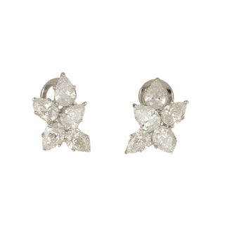 Vintage/Estate Platinum Diamonds Clip Earrings