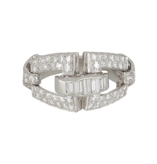 Tenenbaum Workshop Platinum Diamond Buckle Ring