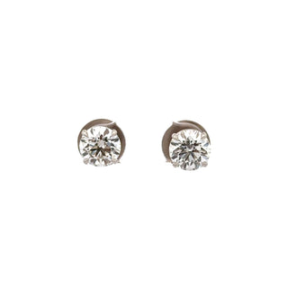 Vintage/Estate White Platinum Diamond Stud Earrings with Diamond