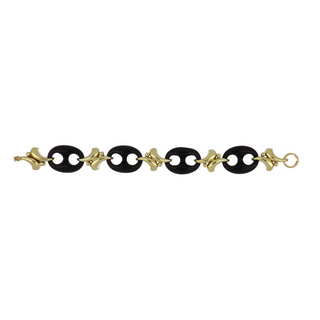 Vintage/Estate 14K Gold Onyx Link Bracelet