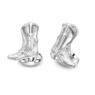 Deakin & Francis Sterling Silver Western Boot Cufflinks